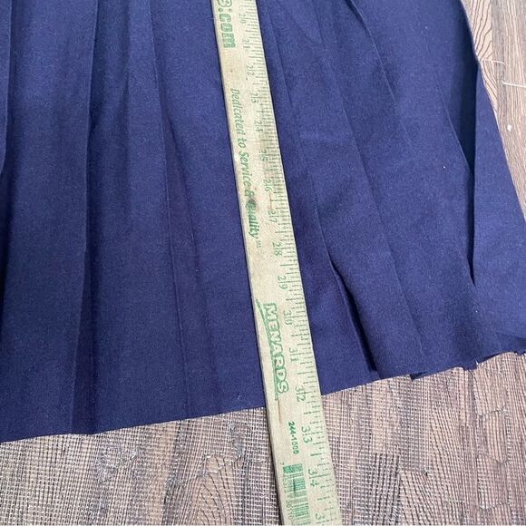 Vintage Givenchy 100% Shearing Wool Long Pleated Button Purple Skirt Size 12 - Picture 5 of 10